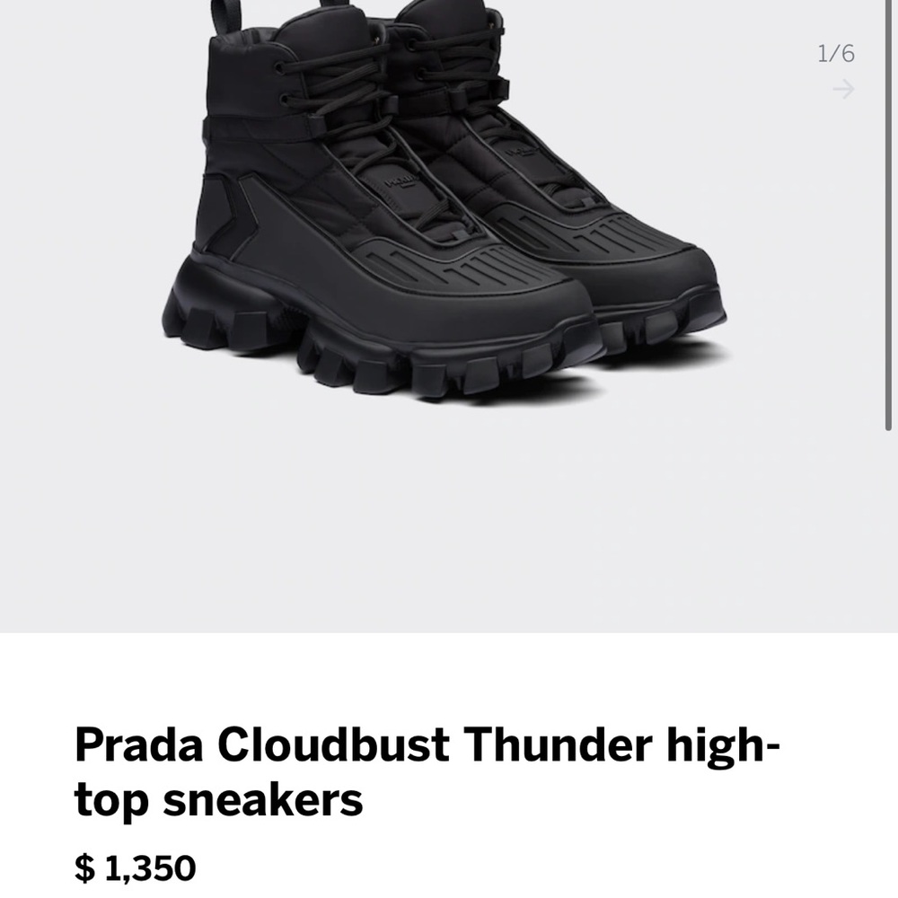 PRADA Cloudbust Thunder High Top Sneakers - 10.5 - 💯 AUTHENTIC - Picture 12 of 12
